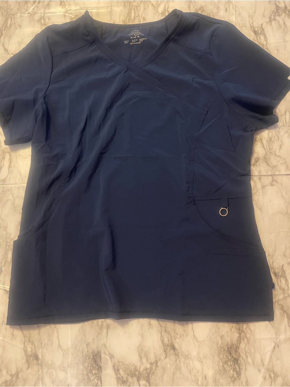 Cherokee Infinity Navy Scrub Top